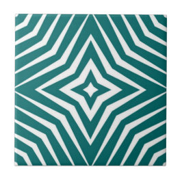 Trendy patroon met sterren wit en turquoise M2 Tegeltje