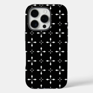 Trendy patroonontwerp in zwart en wit iPhone 16 pro hoesje