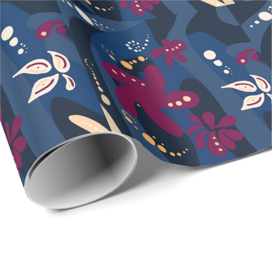 Trendy Pattern accessoires, abstract blauw roze Cadeaupapier (Rol Hoek)