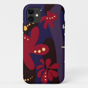 Trendy Pattern accessoires, zwart paars abstract iPhone 11 Hoesje