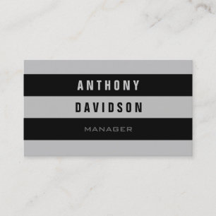 Trendy Pattern Grey Black Striped Visitekaartje