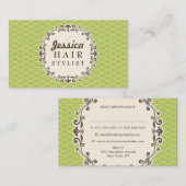 Trendy Pattern Hair Stylist Appointkaarten Afsprakenkaartje (Voorkant / Achterkant)