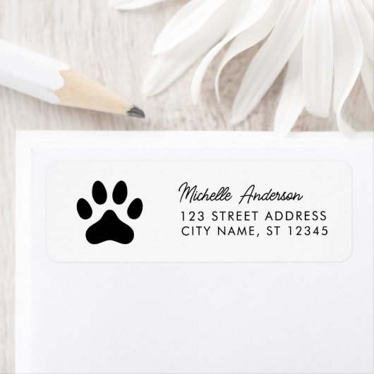 Trendy Paw Print Return Address Label   (Insitu)