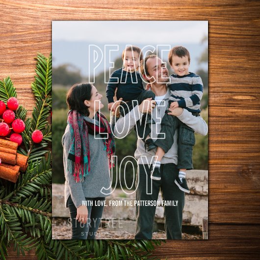 Trendy Peace Love Joy Overlay Carte Appartement