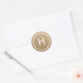 Trendy Peace Round Monogram Stickers - Goud (Envelop)