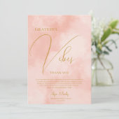 Trendy Peach Fuzz Grateful Vibes Afstuderen Bedankkaart (Staand voorkant)