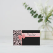 Trendy Peach Leopard Print Wedding Planner Visitekaartje (Staand voorkant)