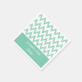 Trendy Pencil Mint Green Chevron Zigzags met naam Servetten (Hoek)