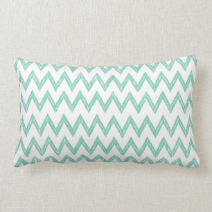 Trendy Pencil Mint Green Chevron Zigzags Pattern Kussen