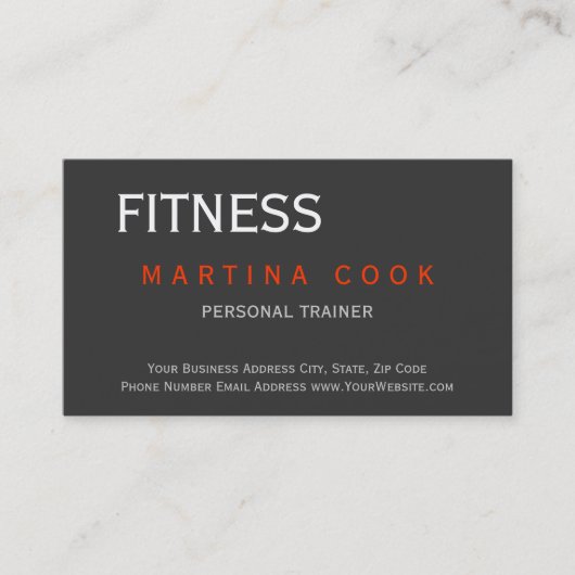 Trendy Personal Trainer Carte de visite moderne (Devant)