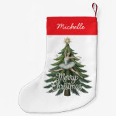 Trendy Personalized Ballerina Christmas Tree  Kleine Kerstsok (Achterkant)