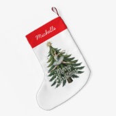 Trendy Personalized Ballerina Christmas Tree  Kleine Kerstsok (Achterkant (Hangend))