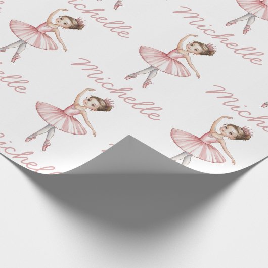 Trendy Personalized ballet Ballerina dancer Cadeaupapier (Hoek)