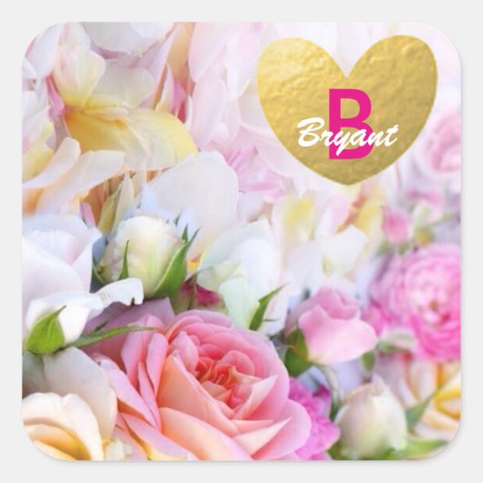 Trendy Personalized Floral Sticker (Voorkant)