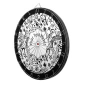 Trendy Personalized Hearts and Love Doodle Pattern Dartbord (Voorkant Rechts)
