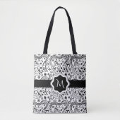 Trendy Personalized Hearts and Love Doodle Pattern Draagtas (Voorkant)