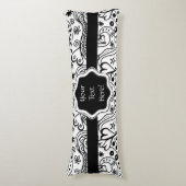 Trendy Personalized Hearts and Love Doodle Pattern Lichaamskussen (Voorkant Verticaal)