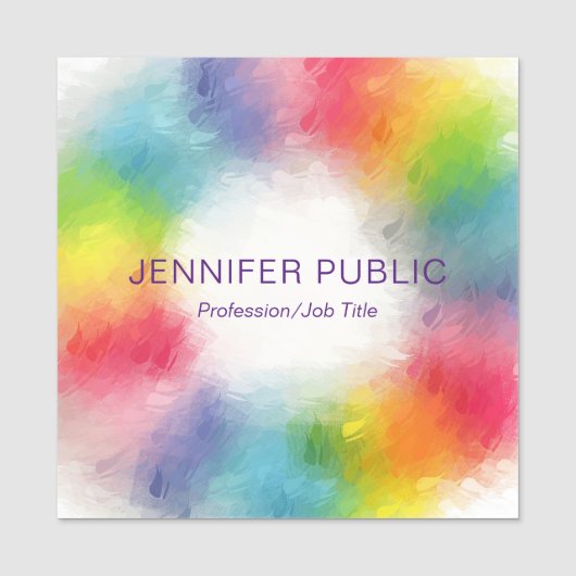 Trendy Personalized Modern Elegant Colorful Naamplaatje (Voorkant)