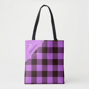 Trendy Personalized Tartan Teacher Dankuwel Gift Draagtas