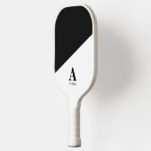 Trendy Personalized Youthful black white Design Pickleball Paddle (Links)