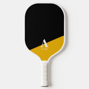 Trendy Persoonlijke Jeugdige zwarte Gele Design Pickleball Paddle