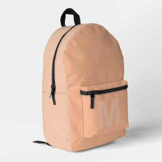 Trendy perzik abrikoos met Monogram naam Bedrukte Rugzak