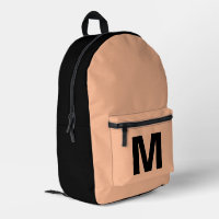 Trendy perzik en zwart met Monogram naam