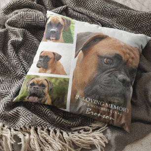 Trendy Pet Photo Collage in Loving Memory Kussen