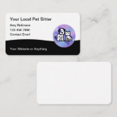 Trendy Pet Sitter Moderne Visitekaartjes (Voorkant / Achterkant)