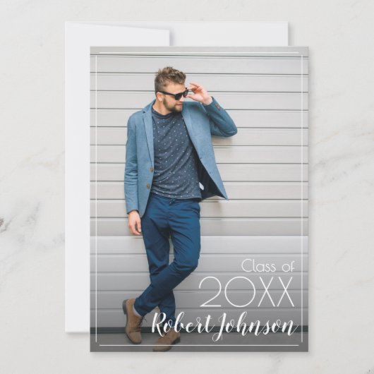 Trendy Photo Afstuderen Aankondiging (Voorkant)