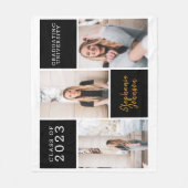 Trendy Photo Collage, elk jaar naam Afstuderen Fleece Deken (Voorkant)
