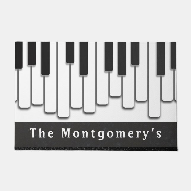 Trendy Piano Keys Monogram Deurmat (Voorkant)