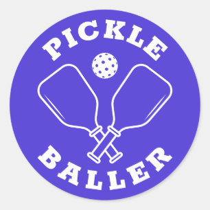 Trendy Pickle Baller Elektrisch Blauw Ronde Sticker