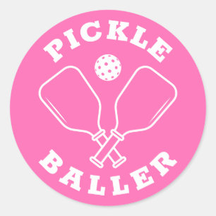 Trendy Pickle Baller Hot Pink Ronde Sticker
