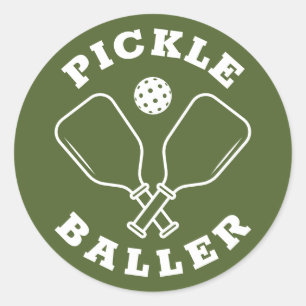 Trendy Pickle Baller Olive Green Ronde Sticker