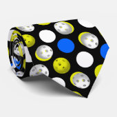 Trendy Pickleball Pattern Blue Green Stropdas (Opgerold)