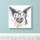 Trendy Pig Canvas Afdruk (Insitu (Houten vloer))
