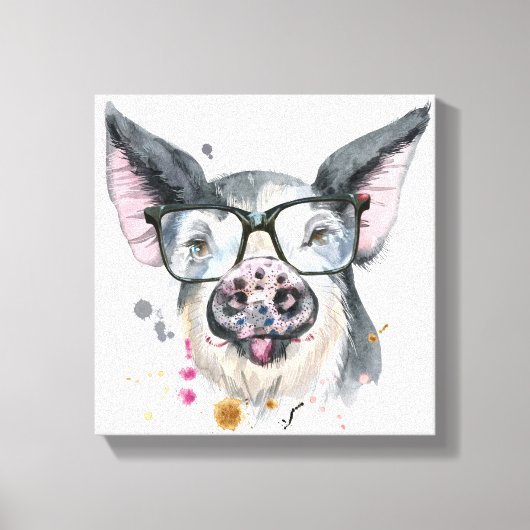 Trendy Pig Canvas Afdruk (Voorkant)