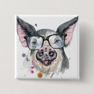 Trendy Pig Vierkante Button 5,1 Cm