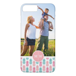 Trendy Pineapple Foto en monogram toevoegen iPhone 8 Plus / 7 Plus Hoesje
