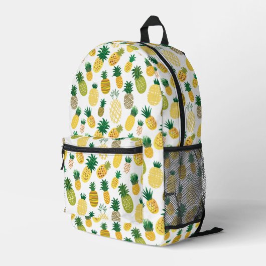 Trendy Pineapple Pattern Bedrukte Rugzak (Achterkant Hoek Rechts)