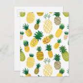 Trendy Pineapple Pattern Briefkaart (Voorkant / Achterkant)
