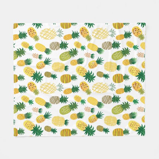 Trendy Pineapple Pattern Fleece Deken (Voorkant (Horizontaal))