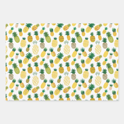 Trendy Pineapple Pattern Inpakpapier Vel (Voorkant 2)