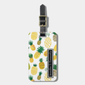 Trendy Pineapple Pattern | Jouw namen toevoegen Bagagelabel (Voorkant verticaal)