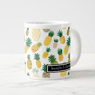 Trendy Pineapple Pattern   Jouw namen toevoegen Jumbo Beker