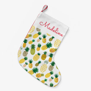 Trendy Pineapple Pattern   Jouw namen toevoegen Kleine Kerstsok