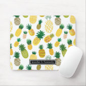 Trendy Pineapple Pattern | Jouw namen toevoegen Muismat (Met muis)