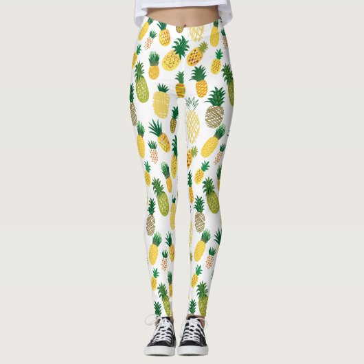 Trendy Pineapple Pattern Leggings (Voorkant)