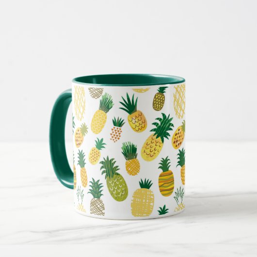 Trendy Pineapple Pattern Mok (Voorkant links)